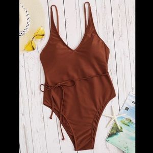 NWOT Romwe Burnt Orange One-piece